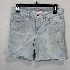 SunCrest by‎ Levi's Blue Striped Jean Shorts